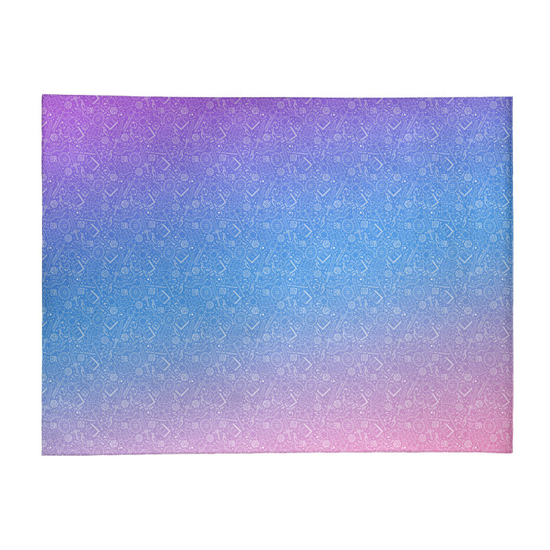 Tapis dégradé orchidée/bleu ciel, Rectangle 9 pi x 12 pi