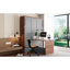 Lit double avec espace de travail intégré, finition grise, idéal pour les petits espaces locatifs, transition sans heurt entre le bureau pliable de productivité, esthétique, chambres d'amis convenables-1156775821