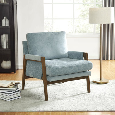 Fauteuil d'appoint moderne en velours, bleu