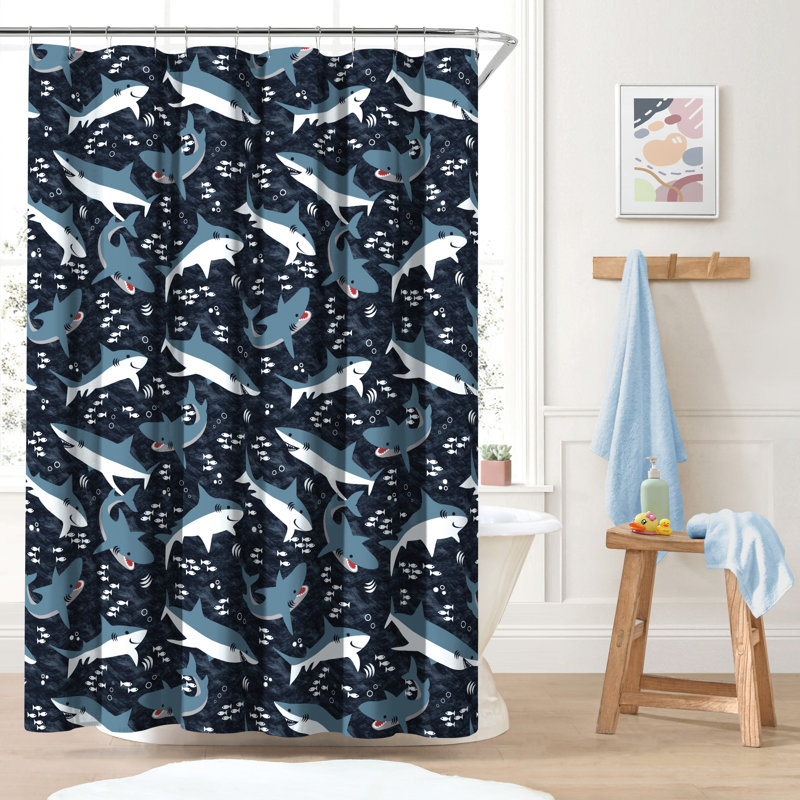 Rideau de douche Dream Factory Sharks 72 x 72 - bleu