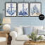 Ornate Nautical Toile Patterns 3pc Floating Frame Set, design by Lettered and Lined-872047744-872047775