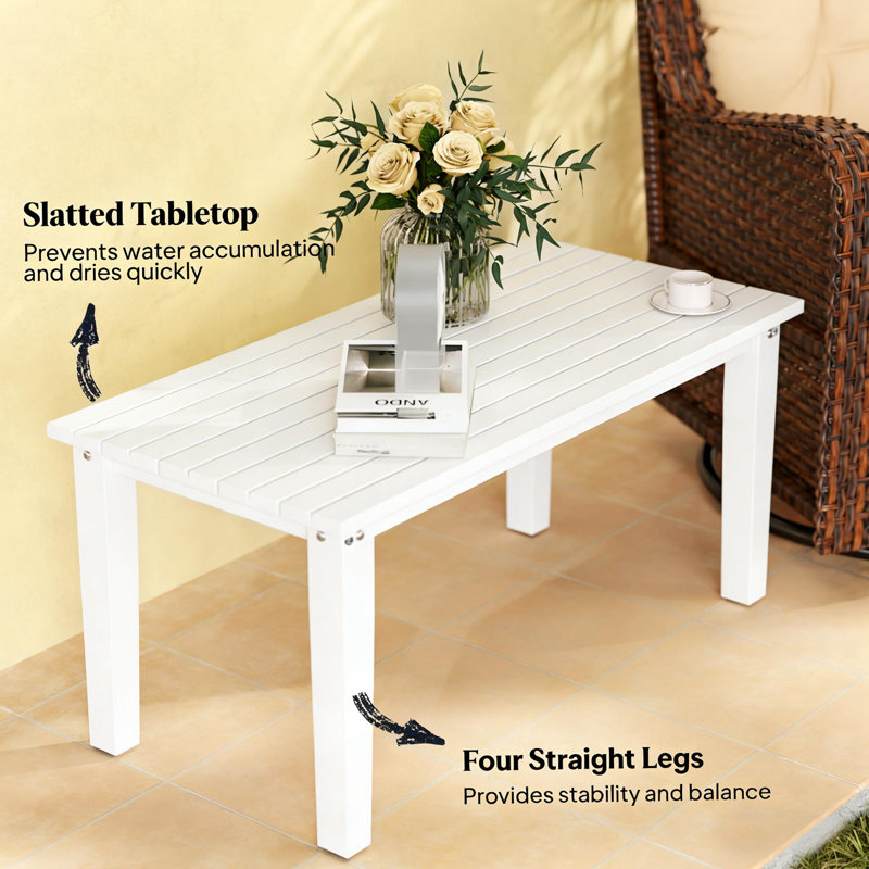 Table d'extérieur, table basse d'extérieur, Blanc