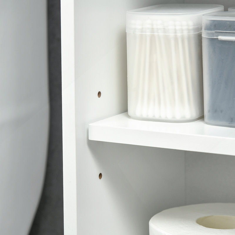 Au-dessus de la toilette, armoire de rangement autoportante pour salle de bain