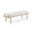 Heiden - Modern Beige Fabric + Antique Brass Dining Bench