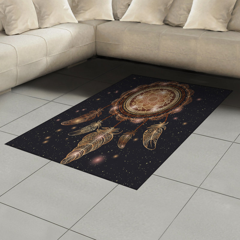 Mandala High Density Long Fiber Poly Threads Decorative Area Rug Carpet, Rectangle 4' x 5'8"