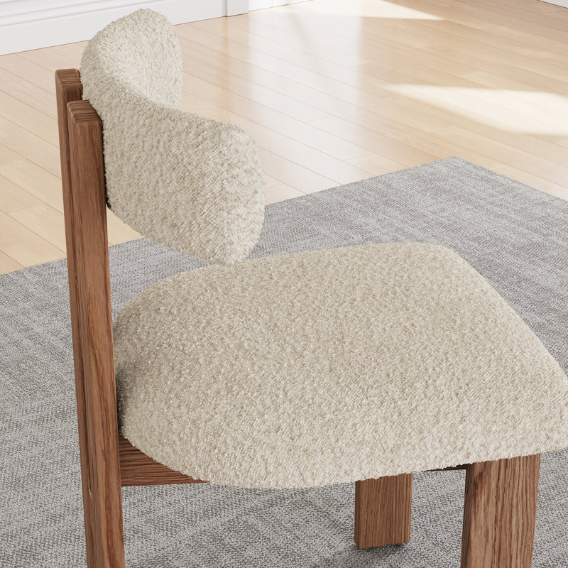(Ensemble de 2 chaises de salle à manger Valencia Carlo Boucle, Beige