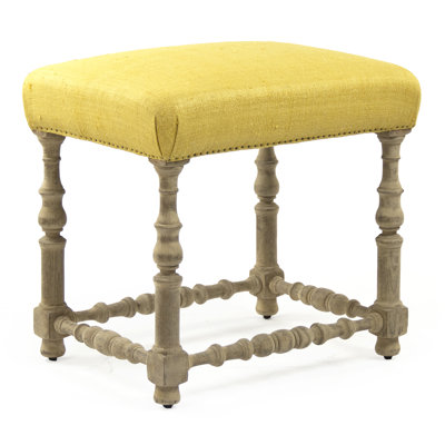 Jeanne Upholstered Stool with Solid Wood Frame