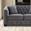 Ensemble de canapé de salon 2 pièces en velours capitonné Chesterfield-583822311