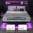  Full Size Floating Bed Frame With Rgb Led Lights And Charging Station,heavy Duty Metal Platform Beds,no Box Spring Needed,black-1733919062