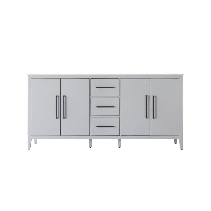 Meuble-lavabo double 72 po, Gris