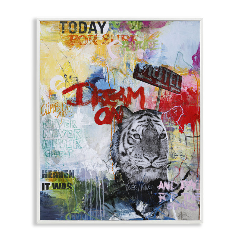  «Inspiring Graffiti & Tiger», art de la giclée encadrée par Design Fabrikken, H 30 po x l 24 po