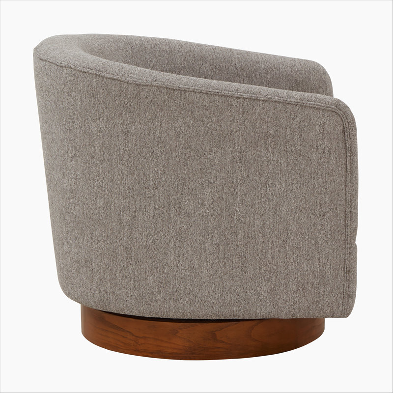 Chaise pivotante en tissu et bois, Gris