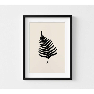 Reproduction murale de silhouette de fougère minimale