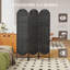 Paravent 3 panneaux, paravent bohémien pliable, noir