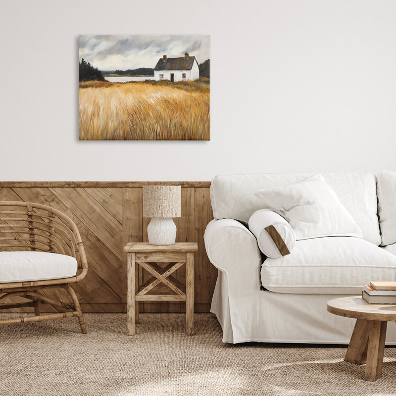White House On Wheat Canvas, design by Petal Prints Design, 16" H x 20" W