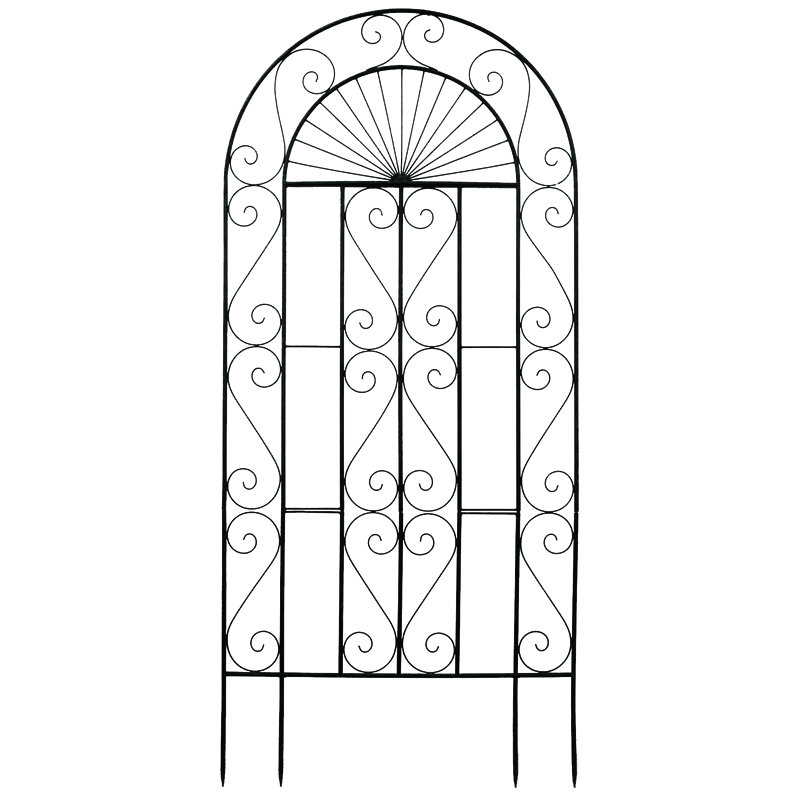 Treillis arqué en acier Octavia H 75 po x l 40 po, Noir classique