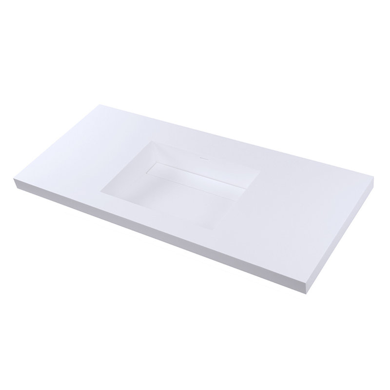Kubista 48'' L Bathroom Sink, Matte White