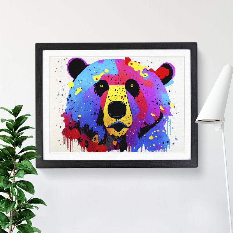 Bear Splash Vol.5 - Single Picture Frame Print, Black, 25cm H x 34cm W x 2cm D