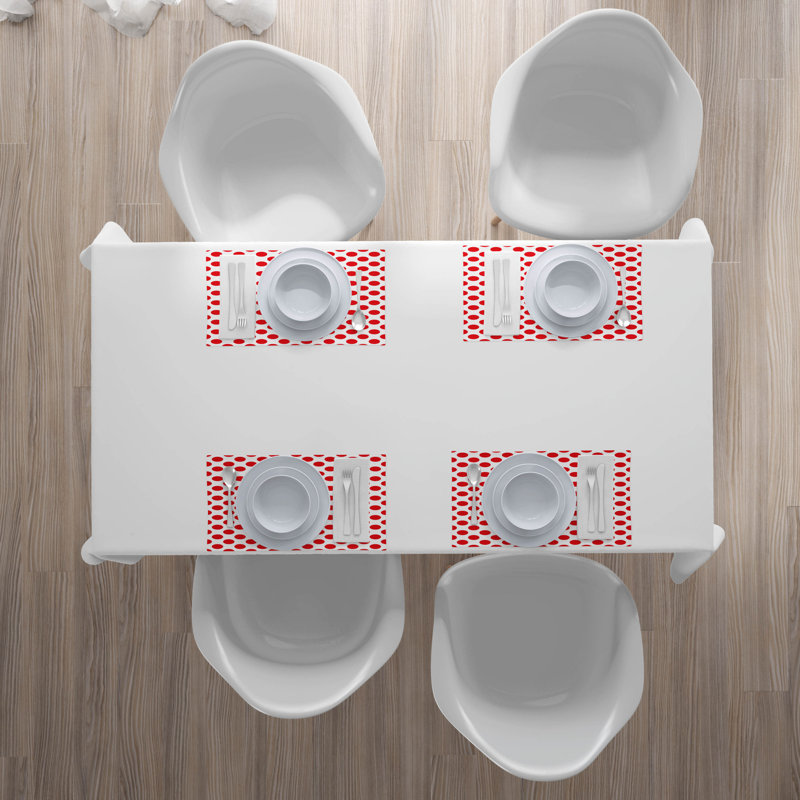 Polyester Polka Dots Rectangle Placemat
