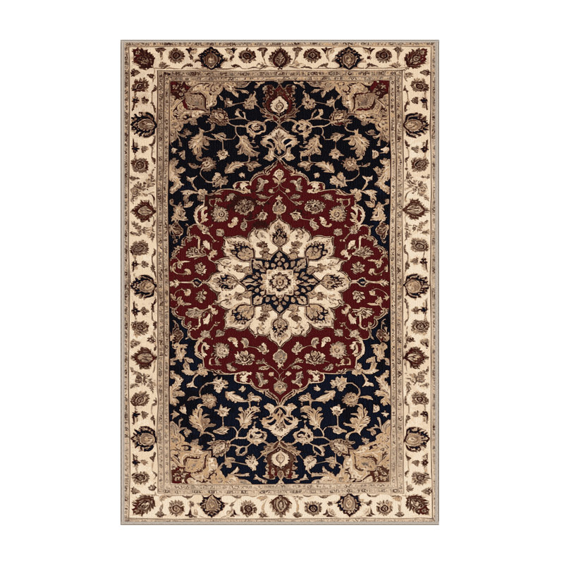 Tapis beige lavable à la machine, Rectangulaire 8 pi x 10 pi