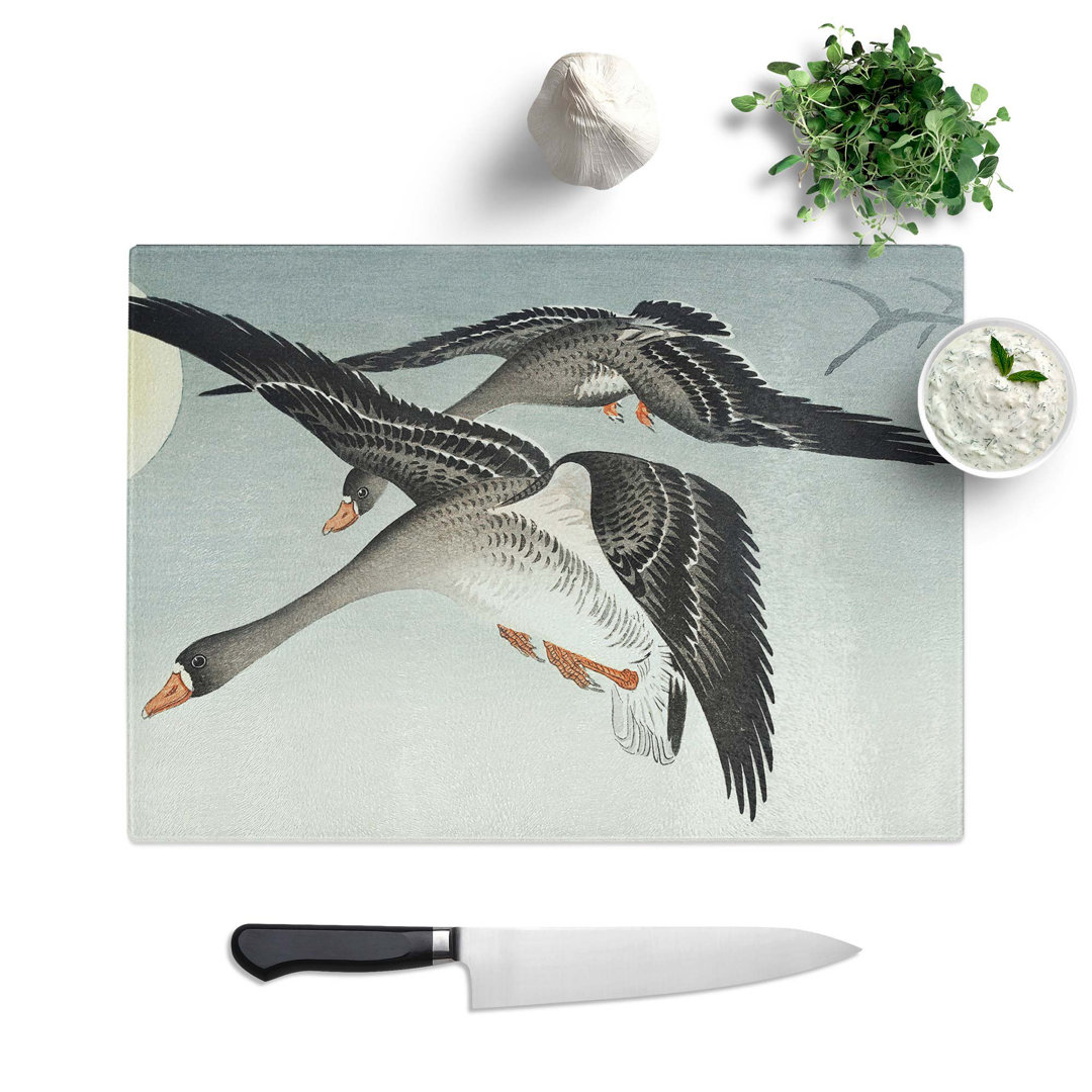 Glass Geese in Flight by Ohara Koson Chopping Board