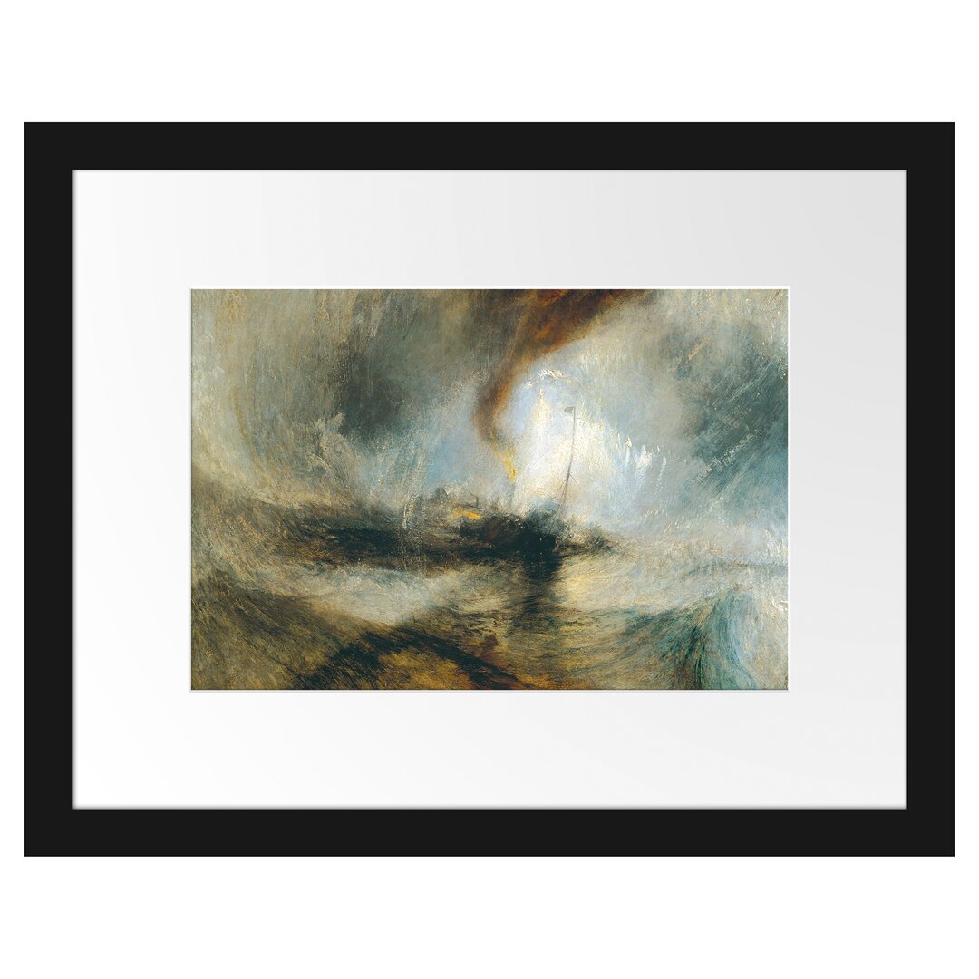 William Turner - Snow Storm Steam-Boat Off A Harbour's - Im Bilderrahmen Mit Galerie-Passepartout