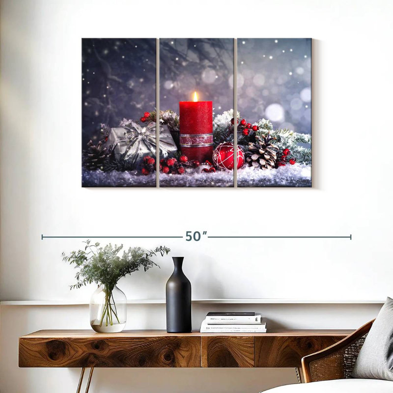 Décoration de l'Avent enneigé, H 24 po x l 38 po