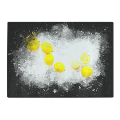 Tempered Glass Lemon Fruit Chopping Board