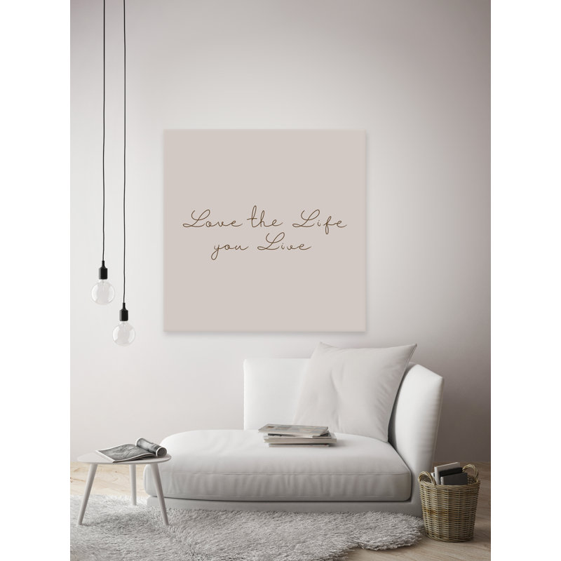 «Love The Life», reproduction sur toile tendue, H 18 po x l 18 po x P 1,5 po