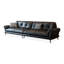 Canapé modulaire noir en cuir véritable