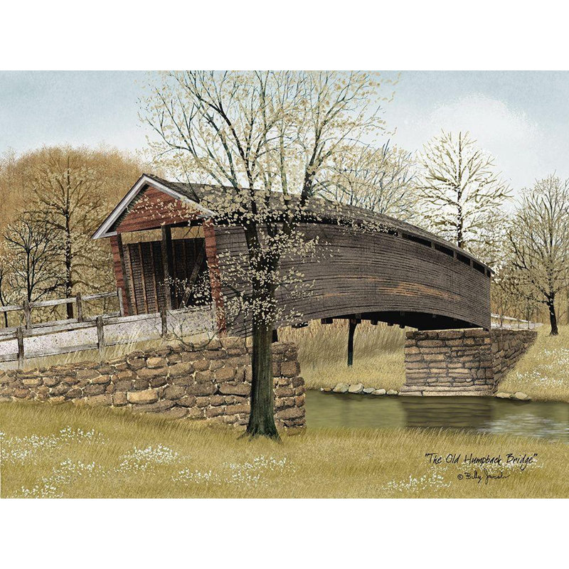 August Grove Jacobs, art sur toile tendue de la galerie Billy, The Old Humpback Bridge, H 36 po x l 47 po