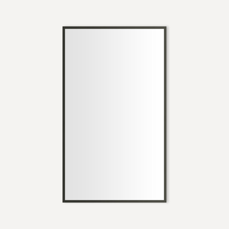 Miroir mince en métal, H 39,38 po x l 24,25 po, Fer noir