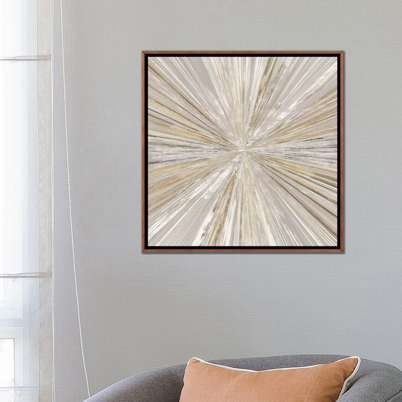 Shimmering Light II par Tom Reeves - impression d'art graphique, H 26 po x l 26 po, Reproduction avec cadre flottant, Brun