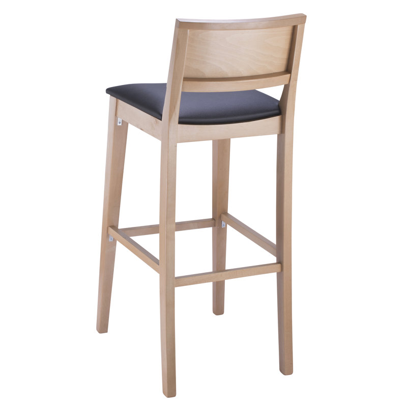 Tabouret 30 "en bois massif Ahreanna, Naturel / Noir