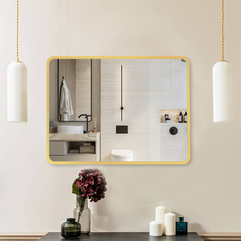 Miroir de salle de bain mural 24 x 32, Or