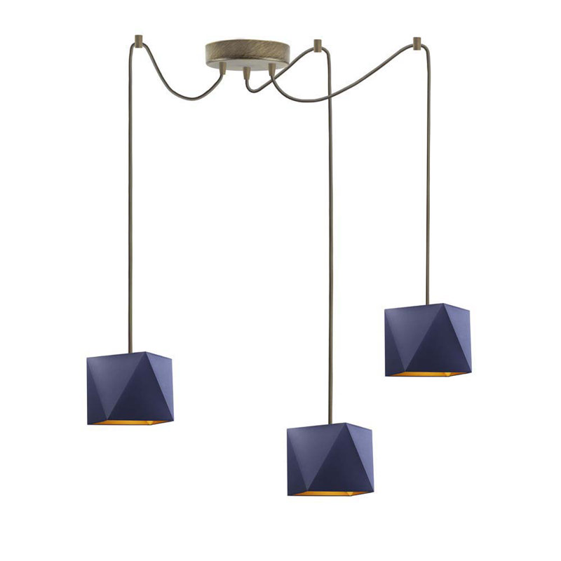 Aeralyn 3 - Light Novelty Pendant, Navy Blue, Gold