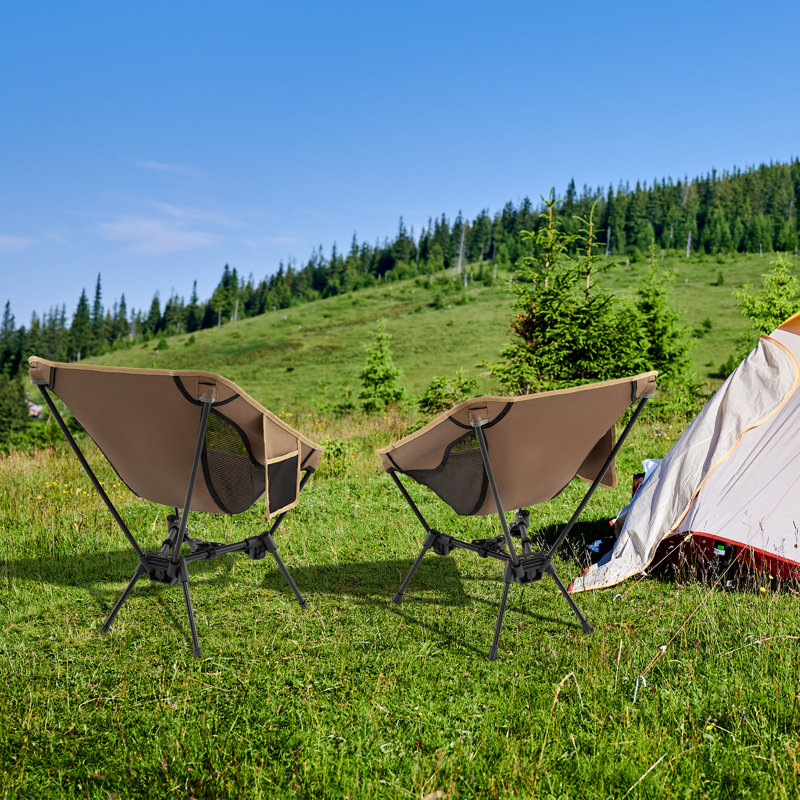 Gymax Ultra-Lightweight Camping Chair Portable Lawn Chair w/Triangular Aluminum Frame