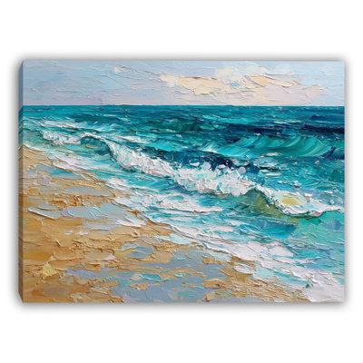 «Shoreline Waves», art texturé sur toile tendue