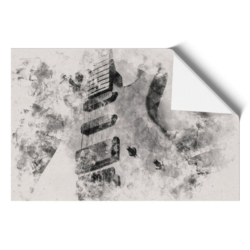 Electric Guitar Watercolour - Frameless Print, 59cm H x 84cm W x 0.1cm D