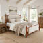 Structure de chambre à coucher rembourrée en velours de bois pour grand lit Sturdy