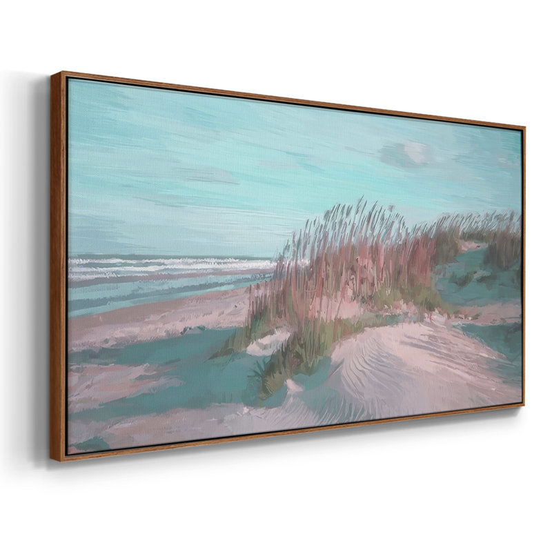 Dramatic Dunes II - Toile tendue avec châssis encadré - Prêt à être accroché, H 17 po x l 33 po, Noyer