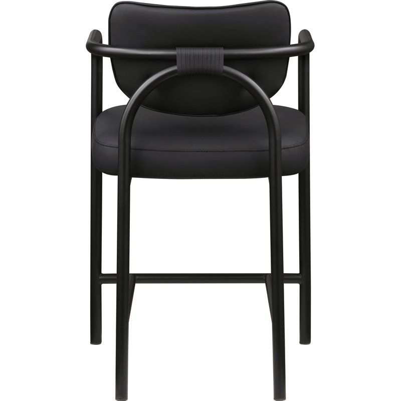 Tabouret de comptoir rembourré Serava, Black