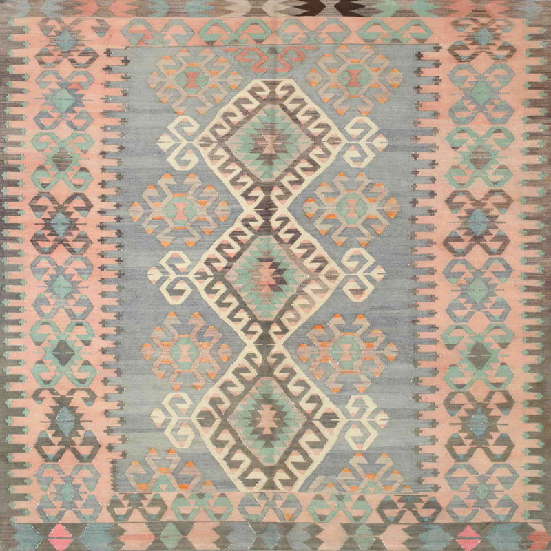 Tapis de zone gris foncé contemporain, Carré 3 pi