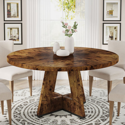 47.25" W Round Manufactured Wood Farmhouse Dining Table