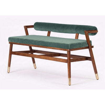 Hurst 44.5"W Velvet Fully Assembled Upholstered Entryway Bench with Back