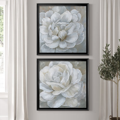 Bombshell Bloom I - Antique Nautical Study, Matted and Framed Under Acrylic Glass, Set of 2, Coastal Wall Art for Living Room