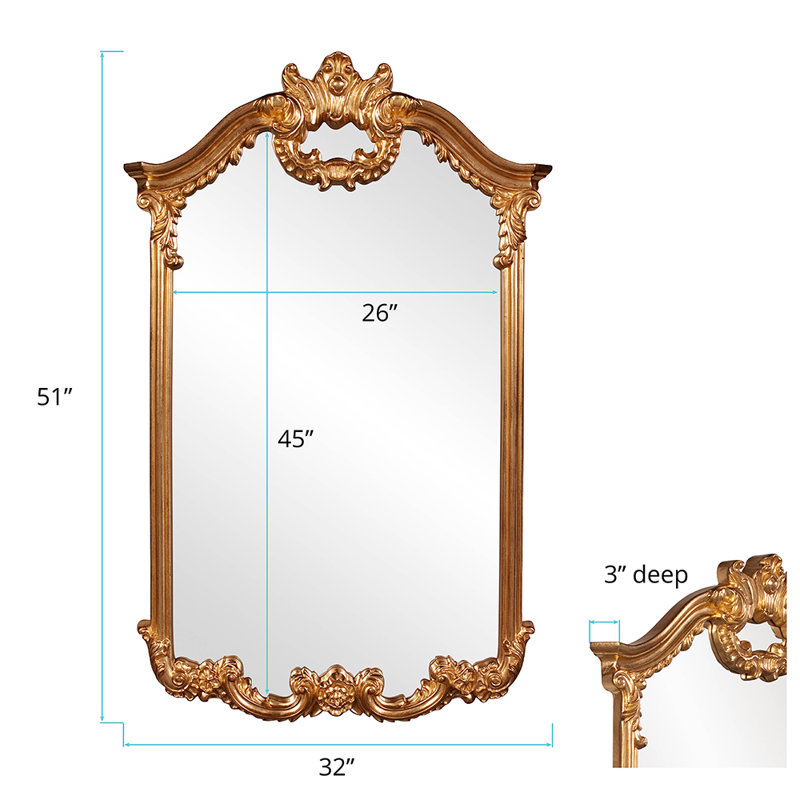 Roman Arch Beveled Mirror, Gold