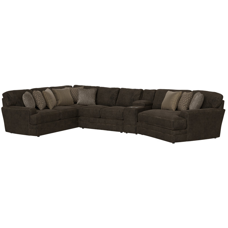 Canapé modulaire 4 pièces Delicia, Orienté à gauche (vu de face), Polyester brun