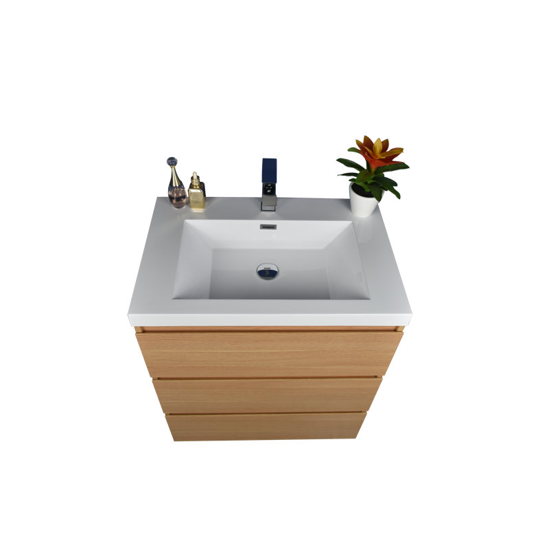Ensemble de meuble-lavabo simple 29 po Ninel, Chêne Coburg