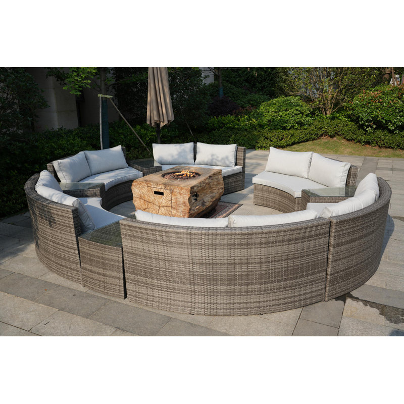 12 - Person Patio Conversation Set with Cushions